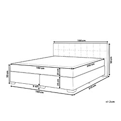 Avis Beliani Lit boxspring en tissu gris clair 180 x 200 cm ADMIRAL