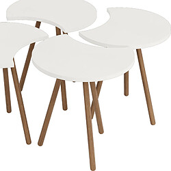 Helloshop26 Set de 4 tables basses emboîtables 48 x 77 x 77 cm blanc 03_0008525