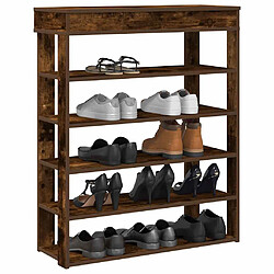 vidaXL Étagère à chaussures chêne fumé 80x30x98 cm bois d'ingénierie