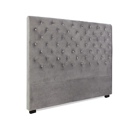 Tête de lit capitonnée Constance 160cm Velours Gris