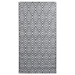 vidaXL Tapis d'extérieur Blanc et noir 120x180 cm PP