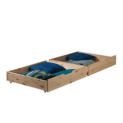 VIPACK Lit superposé + tiroir de rangement bois naturel