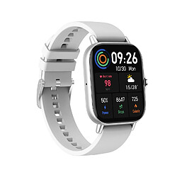 Chrono Montre connectée pour hommes femmes, écran HD de 1.78 pouces, moniteur de fréquence cardiaque ECG pour Android IOS-Argent