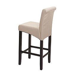 Avis Mendler Tabouret de bar HWC-C33, chaise de bar tabouret de comptoir, bois ~ crème, pieds foncés, simili cuir