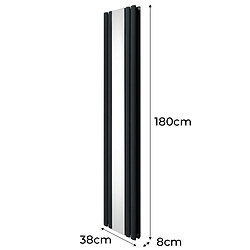 Acheter Monstershop Radiateur à Colonne Ovale avec Miroir & Valves - 1800mm x 380mm – Gris Anthracite