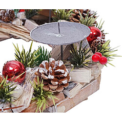 Avis Mendler Couronne de l'Avent HWC-H50, décoration, arrangement de Noel, bois, rond Ø 33cm ~ sans bougies