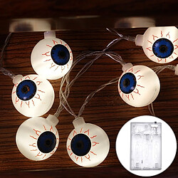 Wewoo 2,5 m Ghost Eyes Design White Light Série de lumières à DEL de la série Halloween, 20 LED, 3 piles AA, boîtier de fête, accessoires de fête, lampe de nuit de décoration féerique