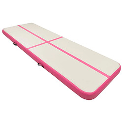 vidaXL Tapis gonflable de gymnastique avec pompe 400x100x15cm PVC Rose