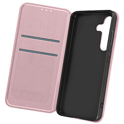 Avizar Étui pour Galaxy S24 Plus Porte-carte Support Vidéo Clapet Magnétique Rose Champagne