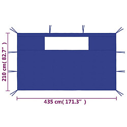 Acheter vidaXL Parois latérales de belvédère avec fenêtres 2 pcs Bleu