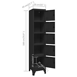 vidaXL Armoire à casiers Noir 38x40x180 cm Acier pas cher