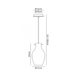 Luminaire Center Suspension design 1 ampoule Chrome poli