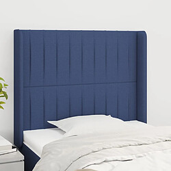 Maison Chic Tête de lit scandinave avec oreilles,meuble de chambre Bleu 103x16x118/128 cm Tissu -MN35648