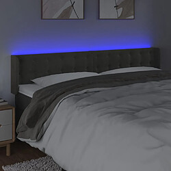 Avis vidaXL Tête de lit à LED Gris foncé 163x16x78/88 cm Velours