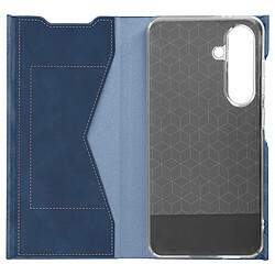 Avizar Housse pour Samsung Galaxy S24 Clapet Porte-carte Éco-cuir Nappa Bleu Nuit