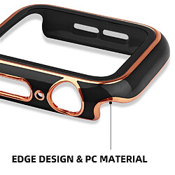 Coque en TPU électroplaqué, noir/or pour votre Apple Watch Series 7 41mm