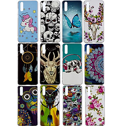 Wewoo Coque pour Huawei P20 Noctilucent Fleur Cerf Motif TPU Étui Souple pas cher