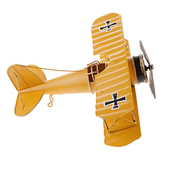 Acheter Avions De Métal Modèle Biplan Jouets Accueil Café Décoration Enfants Collectibles L Jaune