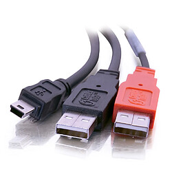 Cables To Go C2G USB B/USB A Y-Cable câble USB 2 m Mâle Noir