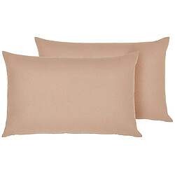 Beliani Lot de 2 coussins ALMYROS 50 x 70 cm Unicolore Beige sable