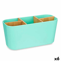 Berilo Support pour brosses à dents Vert Bambou polypropylène 21 x 10 x 9 cm (6 Unités)