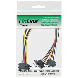 Câble électrique en Y SATA, InLine®, SATA fem. à 2x SATA mâle plié, 0,3m