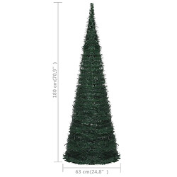 vidaXL Sapin de Noël artificiel pré-éclairé avec guirlandes vert 180cm pas cher