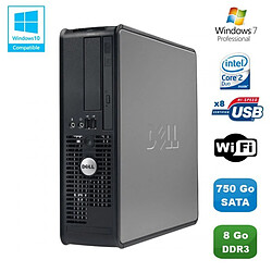 PC DELL Optiplex 780 Sff Core 2 Duo E7500 2,93Ghz 8Go DDR3 750Go WIFI Win 7 Pro