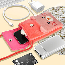 Acheter Avizar Pochette Bandoulière pour Smartphone en Tissu Design Ours Corail