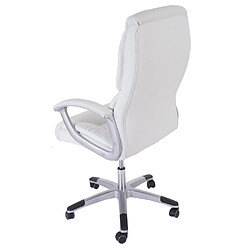 Mendler Fauteuil de bureau pro L42 XXL, charge 150kg, similicuir ~ blanc