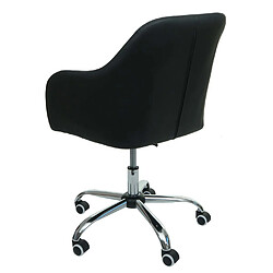 Decoshop26 Chaise de bureau pivotante avec accoudoir hauteur réglable en PVC noir boutons décoratifs 04_0006229 pas cher