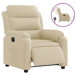 vidaXL Fauteuil inclinable électrique Crème Tissu