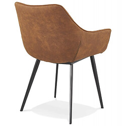 Acheter Mes Fauteuil repas 63x61x80 cm en tissu marron et pieds en métal noir