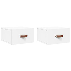 vidaXL Tables de chevet murales 2 pcs blanc 35x35x20 cm