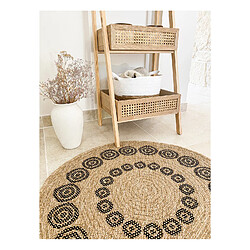 Avril Paris Tapis extérieur rond - 120cm - naturel - 100% polypropylène résistant aux UV - 1400 gr/m2 - HOYA