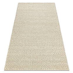 RUGSX Tapis en laine TAHAR 99005B crème - TISSÉ MAIN boucle, uniforme 120x180 cm