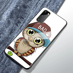 Coque en TPU verre d'impression de modèle hibou pour votre Samsung Galaxy S20