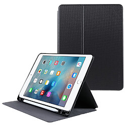 Etui en PU X-LEVEL texture en fibre de carbone avec support et porte-crayon noir pour votre iPad 9.7-pouces (2017)/(2018)/Air (2013)/Air 2/Pro 9.7 pouces (2016)