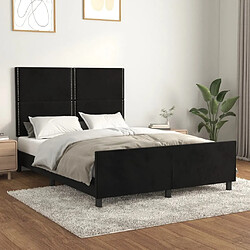 Maison Chic Cadre/structure de lit avec tête de lit pour adulte - Lit Moderne Chambre Noir 140x200 cm Velours -MN24210