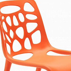 Ahd Amazing Home Design Chaise en polypropylène anti-uv design moderne Gelateria salle à manger et bar café Connubia, Couleur: Orange pas cher