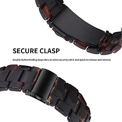 Bracelet en résine attache rapide, 22mm, marron foncé pour votre Fossil Gen5 Carlyle/Gen5 Julianna/Gen5 Garrett/Gen5 Carlyle HR