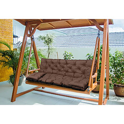 Acheter Ensemble de coussin de jardin pour balançoire AIO marron 180x60x50cm + 2 coussins 42 x 42 cm