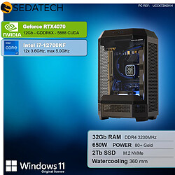 Sedatech PC Gamer Tower • Intel i7-12700KF • RTX4070 • 32Go RAM • 2To SSD M.2 • Windows 11