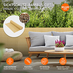 Ecd Germany Filet de protection visuelle de jardin natte bambou 80x400 cm clôture en PVC