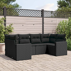 Maison Chic Salon de jardin 6 pcs avec coussins | Ensemble de Table et chaises | Mobilier d'Extérieur noir résine tressée -GKD82509