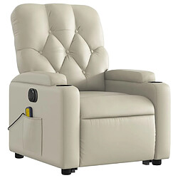 Avis Maison Chic Fauteuil Relax pour salon, Fauteuil inclinable de massage électrique crème similicuir -GKD57848