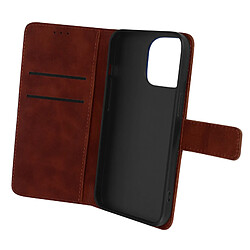 Avizar Étui pour iPhone 14 Plus Folio Portefeuille Support Vidéo Mat Soft Touch marron