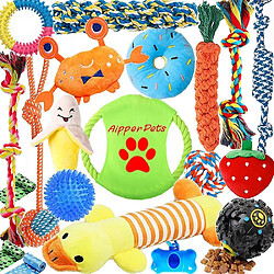 Jouets pour chiot 20 paquets, Jouets à mâcher pour chiot pour s'amuser et nettoyer les dents, Jouets à gratter pour chien, Boules distributrices de friandises, Jouets de guerre, Jouets de dentition pour chiot, Jouets de dentition pour chien, Jouets de den