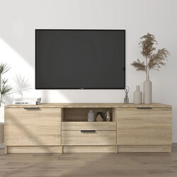 Maison Chic Meuble TV scandinave - Banc TV pour salon Chêne sonoma 140x35x40 cm Bois d'ingénierie -MN19059