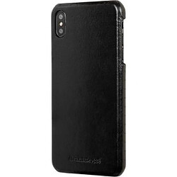 DBRAMANTE1928 Coque pour iPhone XS Max Rigide en Cuir Noir